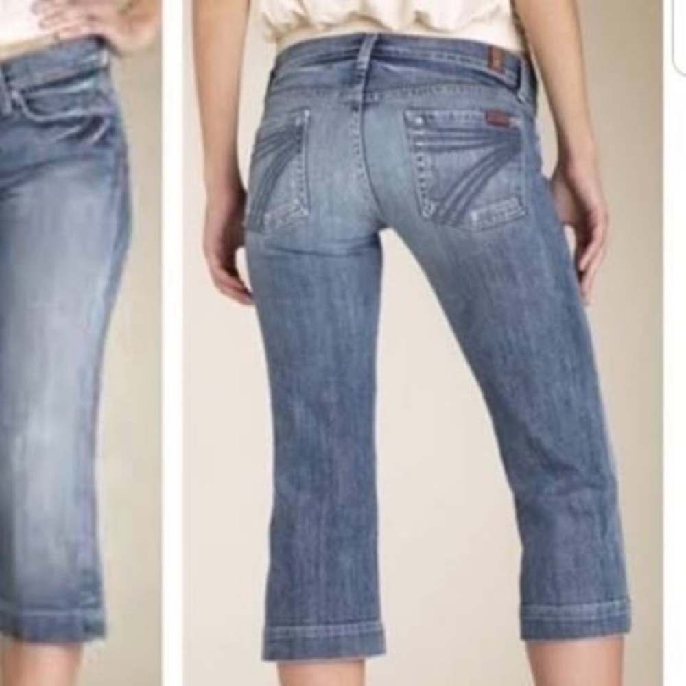 7 For All Mankind Blue Cropped Jeans
